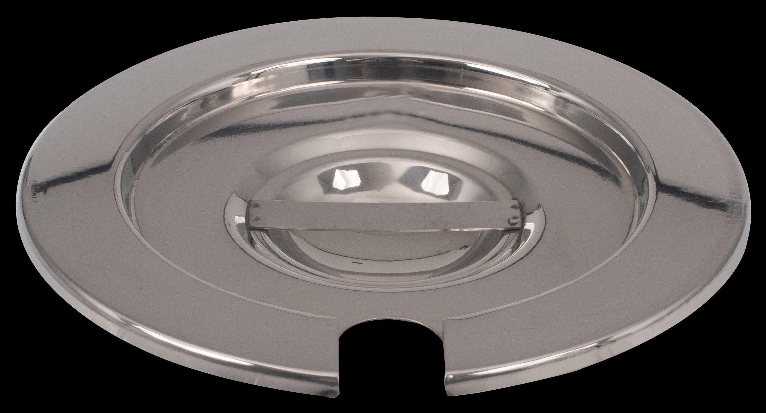 Cover for 4 Qt. Inset, Notched Polished Mirror Finish Stainless Steel