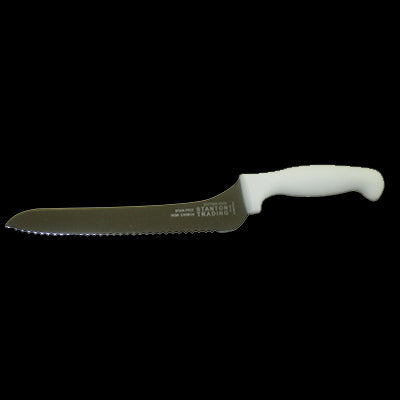 Bread Knife 9" Offset White Polypropylene handle serrated edge high-