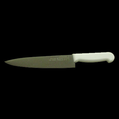 Chef Knife 8" White Polypropylene handle straight edge, high-carbon steel