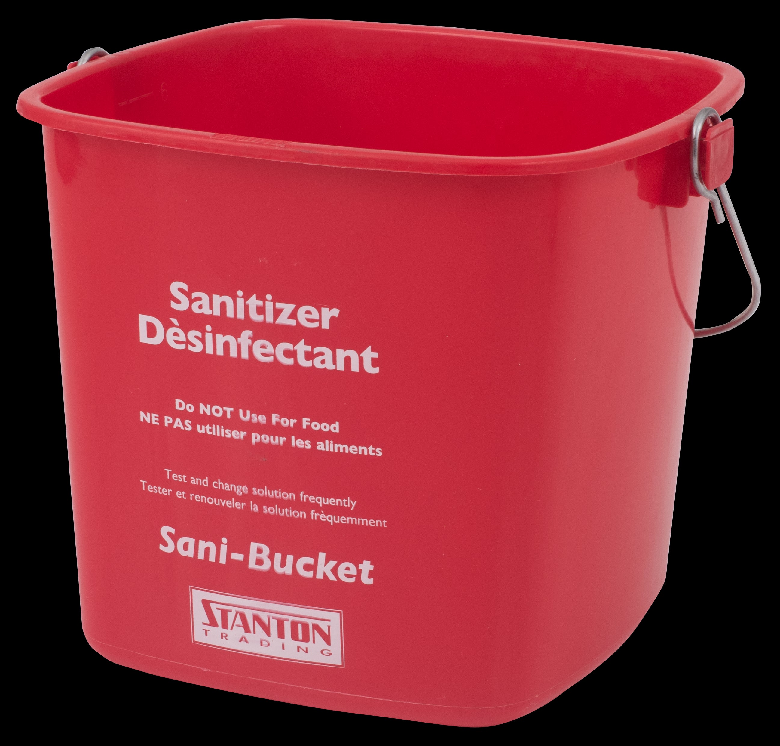 Sani-Bucket, 6 Qt., Red, for sanitzing solution, meets HAACP